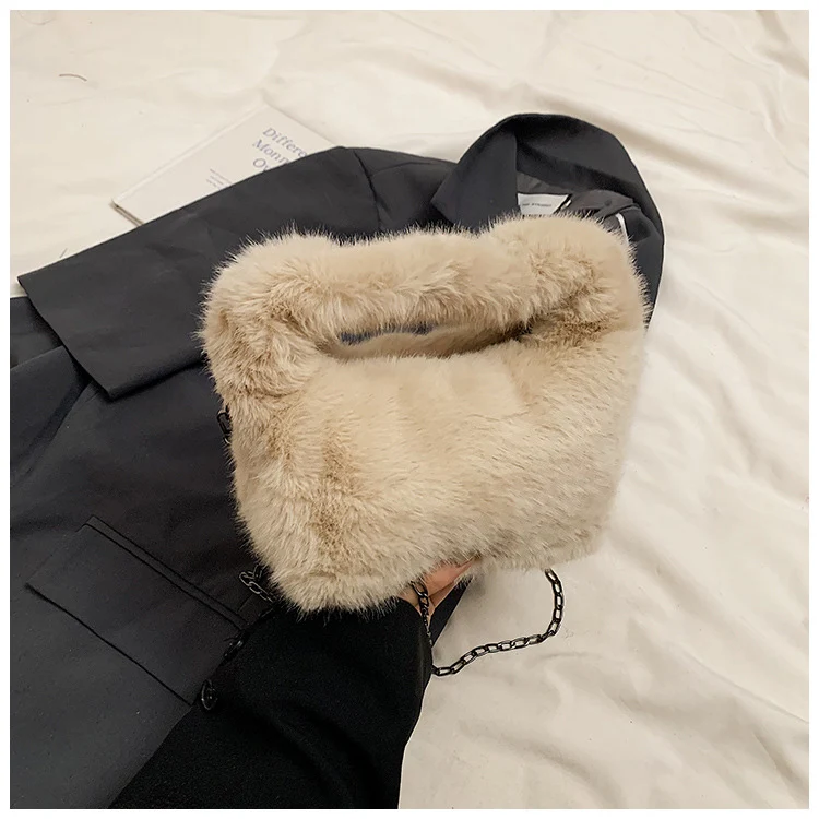 Plüsch-Fell Mini-Handtasche
