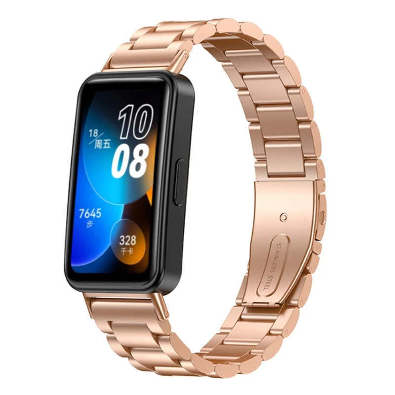 Huawei Band 8 Rose Gold Stainless Steel Watch Bracelet