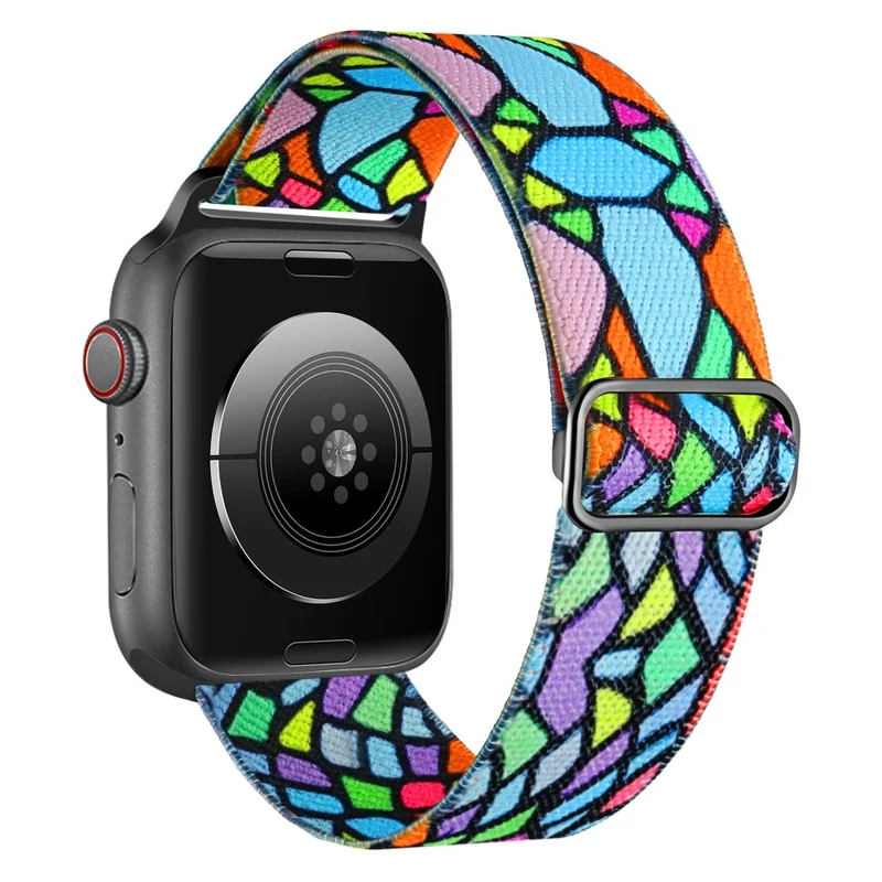 Colorful Fluid Nylon Watch Band for Apple Watch Series 9/8/7/6/SE 41mm/40mm/38mm - Colorful Fluid