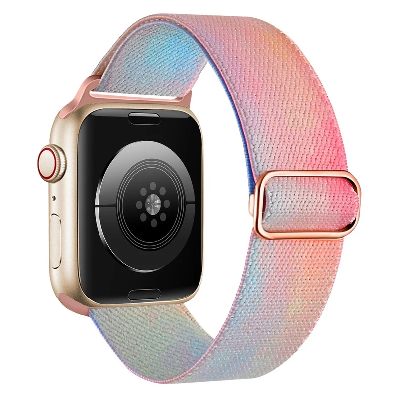 Colorful Fluid Nylon Watch Band for Apple Watch Series 9/8/7/6/SE 41mm/40mm/38mm - Colorful Fluid