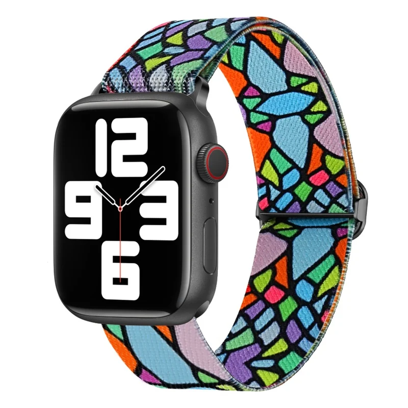 Colorful Fluid Nylon Watch Band for Apple Watch Series 9/8/7/6/SE 41mm/40mm/38mm - Colorful Fluid