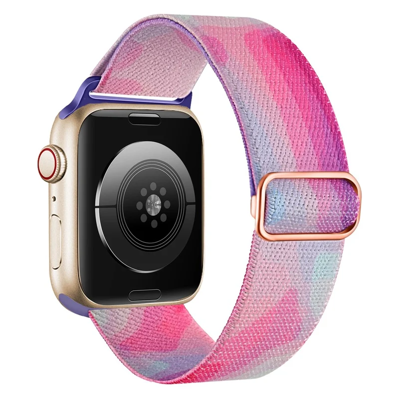 Braided Loop Band for Apple Watch - Waterproof and Comfortable - Geometric Rainbow