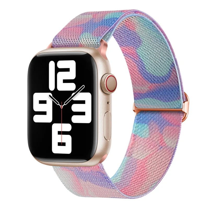 Braided Loop Band for Apple Watch - Waterproof and Comfortable - Geometric Rainbow