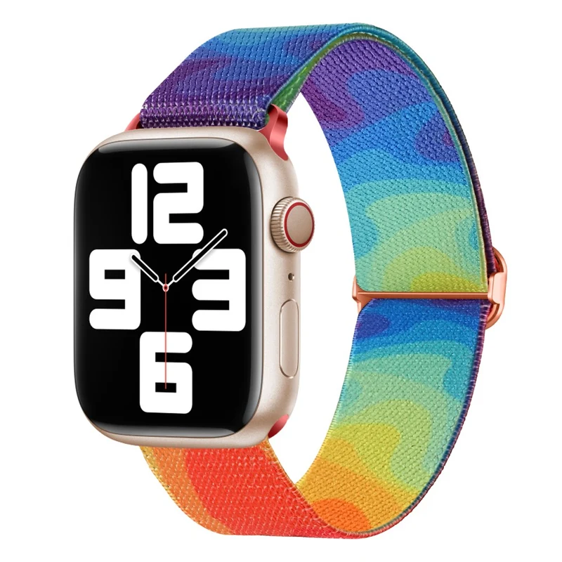 Braided Loop Band for Apple Watch - Waterproof and Comfortable - Geometric Rainbow