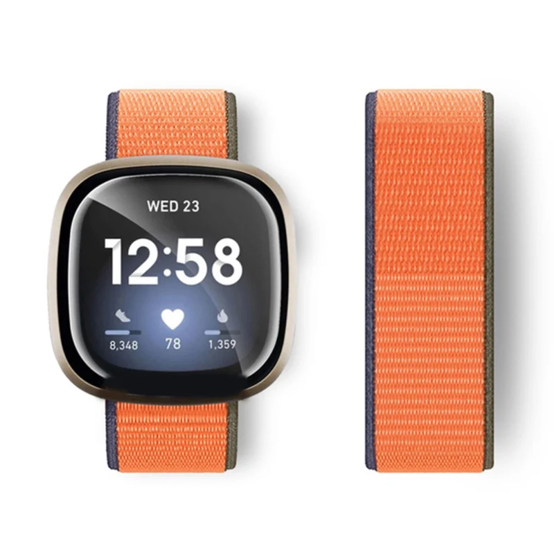 Fitbit Sense / Versa 3 nylon strap - Milky White