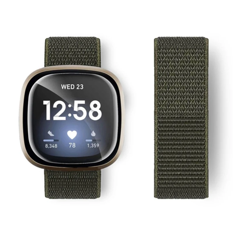 Fitbit Sense / Versa 3 nylon strap - Milky White