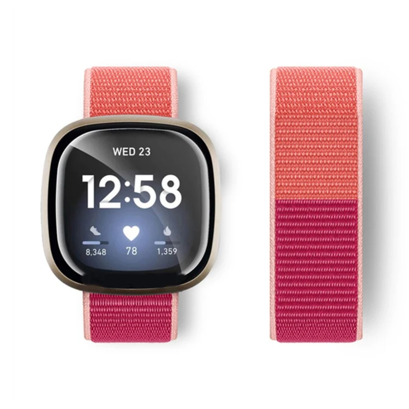 Fitbit Sense / Versa 3 nylon strap - Milky White