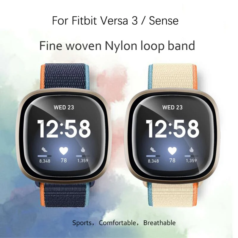 Fitbit Sense / Versa 3 nylon strap - Milky White