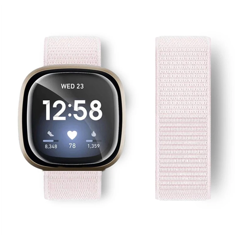 Fitbit Sense 2 / Versa 4 nylon strap - Milky White