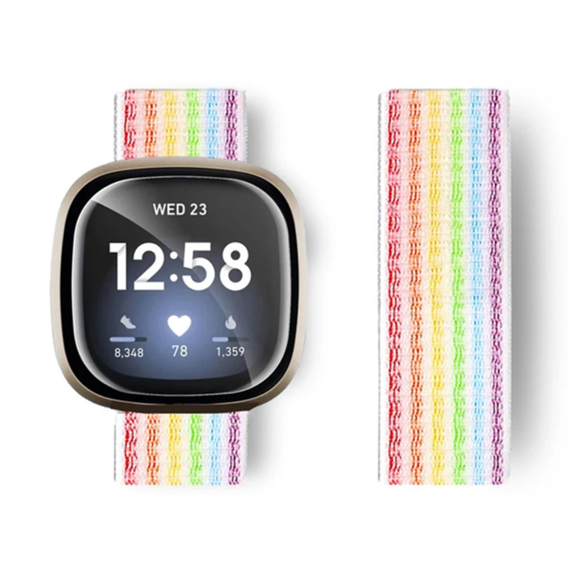 Fitbit Sense 2 / Versa 4 nylon strap - Milky White