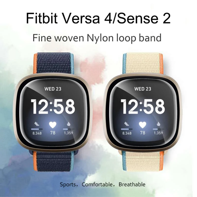 Fitbit Sense 2 / Versa 4 nylon strap - Milky White