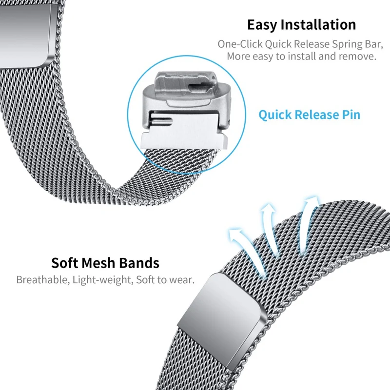 Fitbit Inspire 3 milanese stainless steel strap