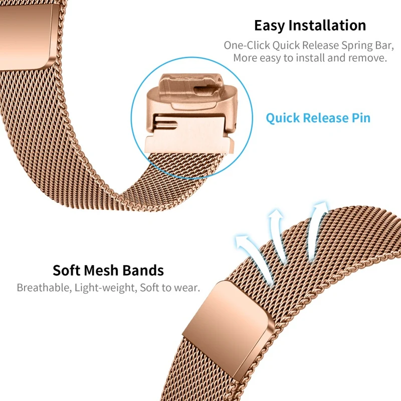 Fitbit Inspire 3 milanese stainless steel strap