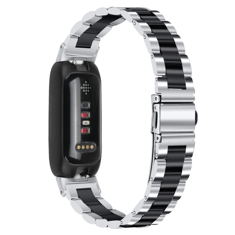 Fitbit Inspire 3 stainless steel bead style strap - Silver / Black
