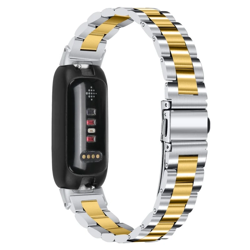 Fitbit Inspire 3 stainless steel bead style strap - Silver / Black