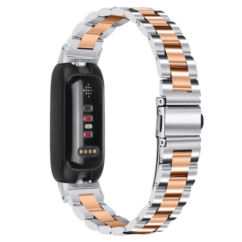 Fitbit Inspire 3 stainless steel bead style strap - Silver / Black