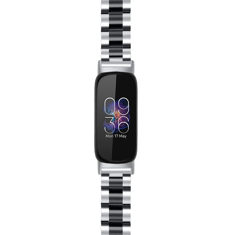 Fitbit Inspire 3 stainless steel bead style strap - Silver / Black