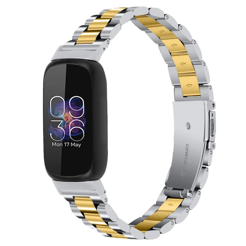 Fitbit Inspire 3 stainless steel bead style strap - Silver / Black