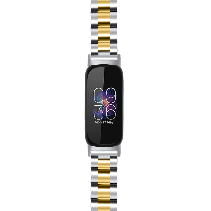 Fitbit Inspire 3 stainless steel bead style strap - Silver / Black