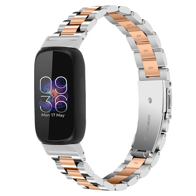 Fitbit Inspire 3 stainless steel bead style strap - Silver / Black
