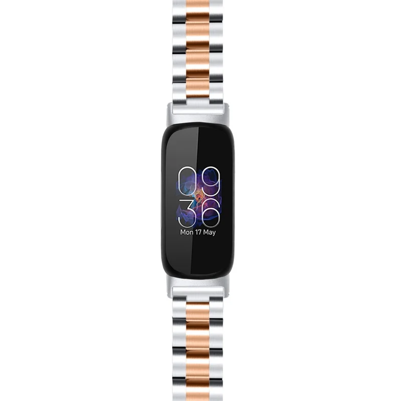 Fitbit Inspire 3 stainless steel bead style strap - Silver / Black
