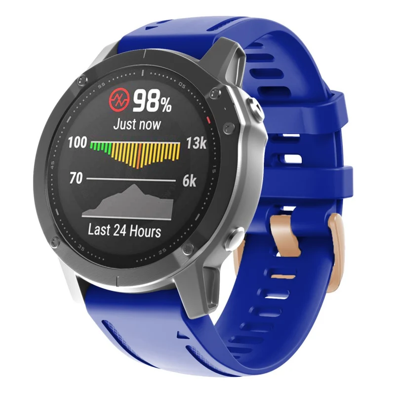 20mm silicone strap with rose gold buckle for Garmin watch