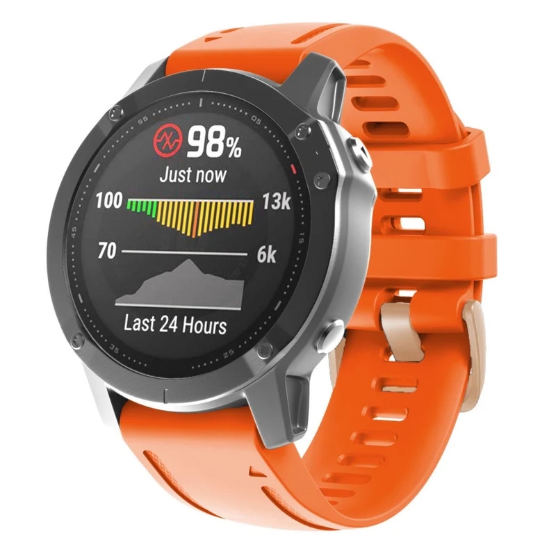 20mm silicone strap with rose gold buckle for Garmin watch