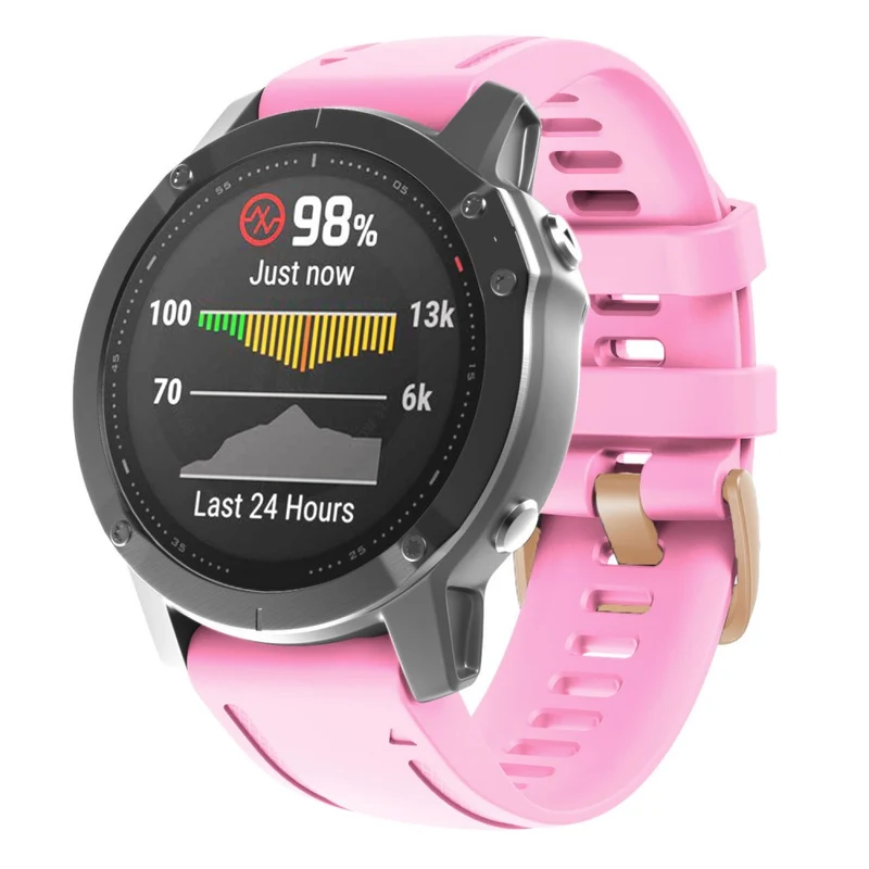 20mm silicone strap with rose gold buckle for Garmin watch