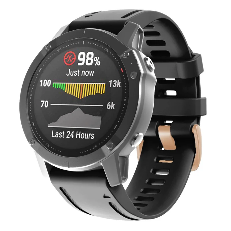 20mm silicone strap with rose gold buckle for Garmin watch