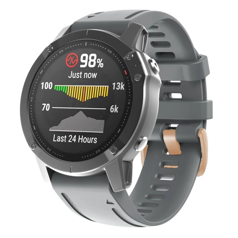 20mm silicone strap with rose gold buckle for Garmin watch