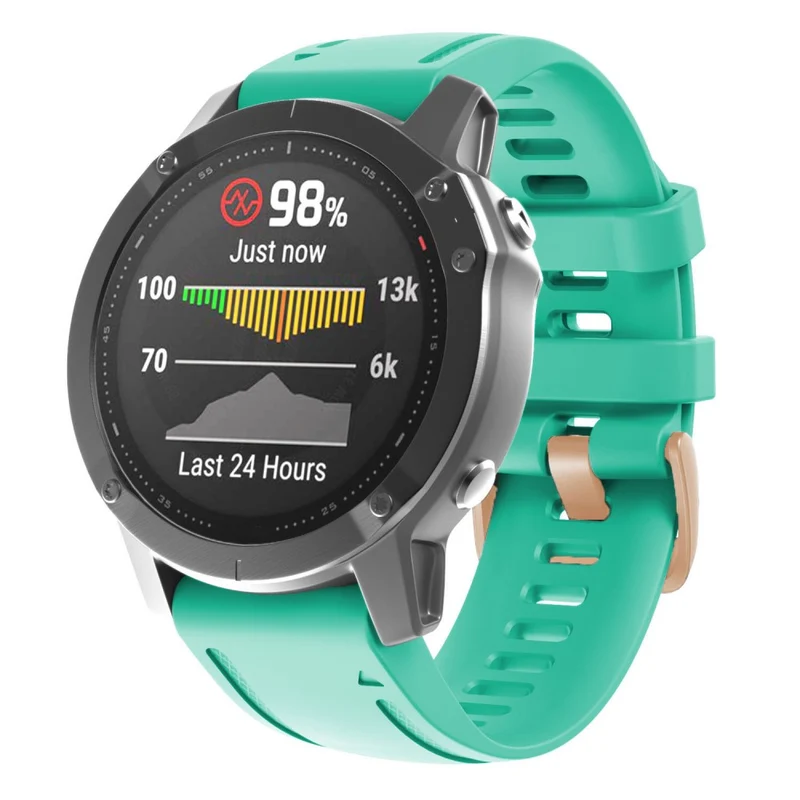 20mm silicone strap with rose gold buckle for Garmin watch