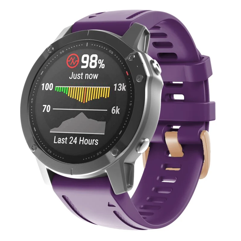 20mm silicone strap with rose gold buckle for Garmin watch