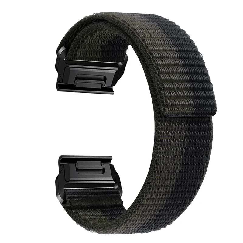 26mm nylon strap for Garmin watch - Black / Grey
