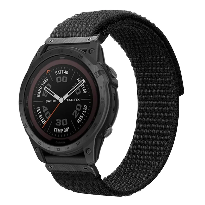 26mm nylon strap for Garmin watch - Black / Grey