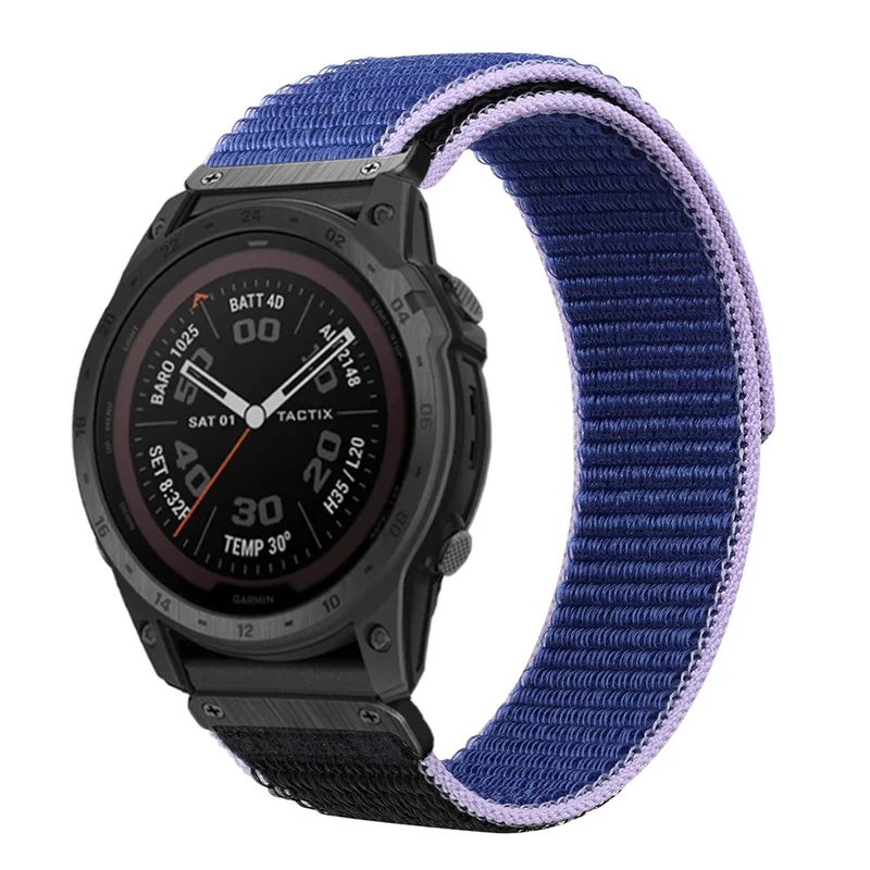 26mm nylon strap for Garmin watch - Black / Grey