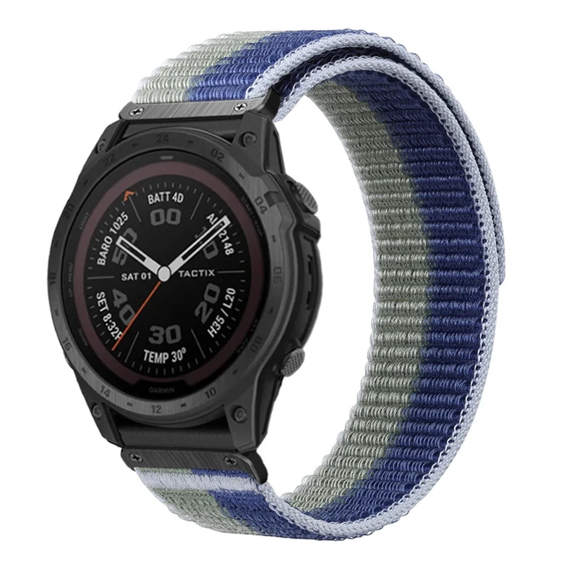 26mm nylon strap for Garmin watch - Black / Grey