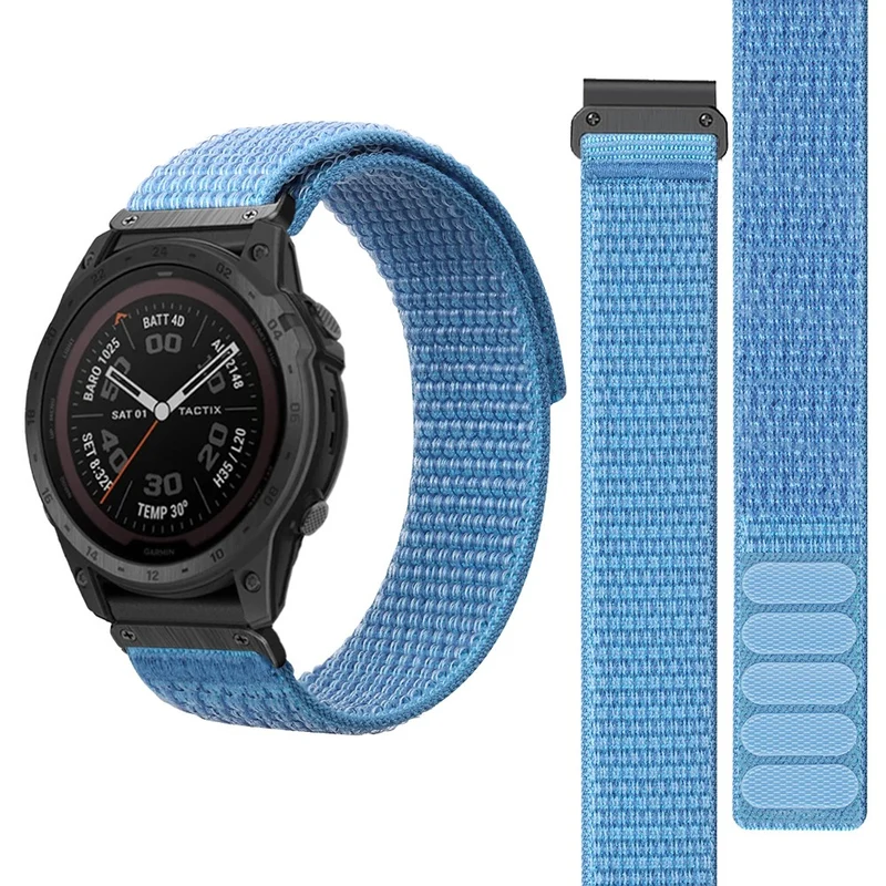 26mm nylon strap for Garmin watch - Black / Grey