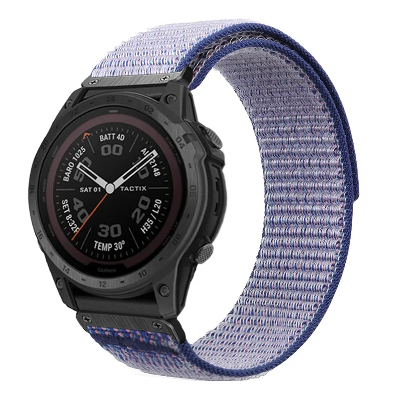 26mm nylon strap for Garmin watch - Black / Grey