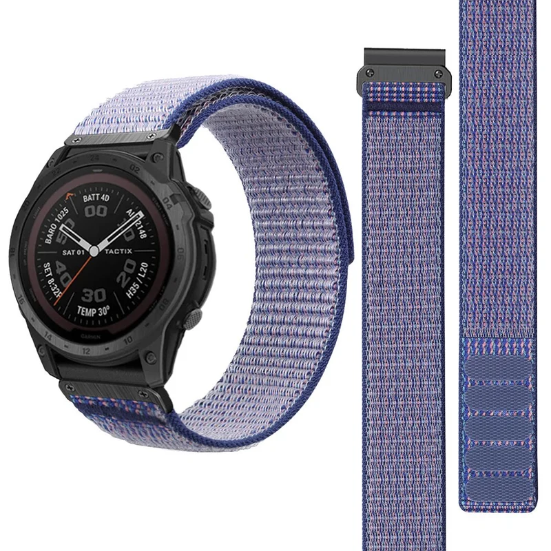 26mm nylon strap for Garmin watch - Black / Grey