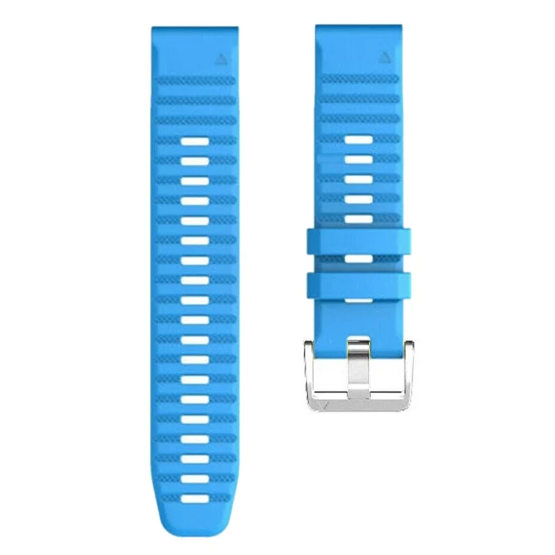 26mm silicone strap for Garmin watch with silver buckle - Sky Blue