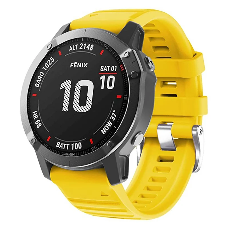 26mm silicone strap for Garmin watch with silver buckle - Sky Blue
