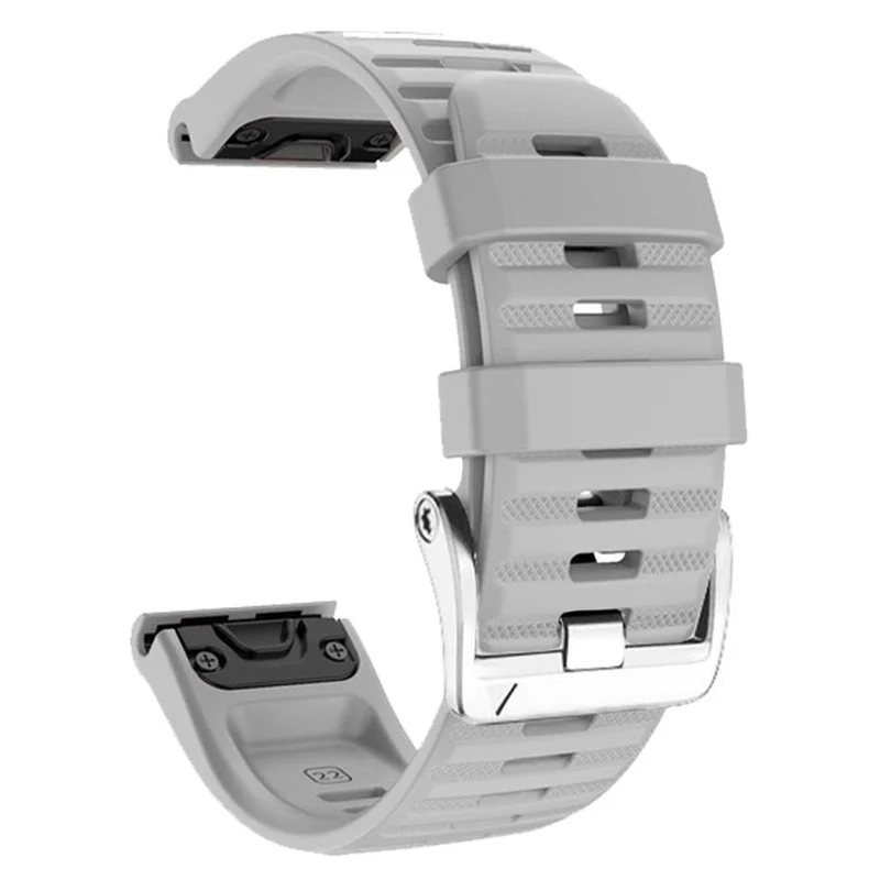 26mm silicone strap for Garmin watch with silver buckle - Sky Blue