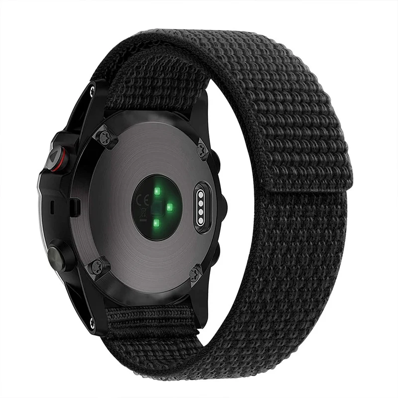 26mm nylon stitching style strap for Garmin watch - Blue / Black