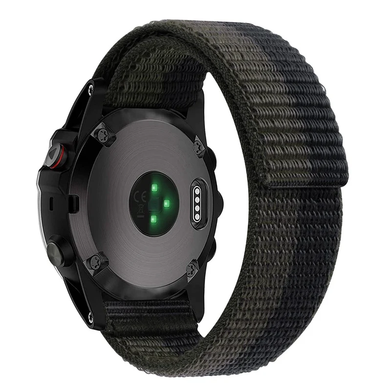 26mm nylon stitching style strap for Garmin watch - Blue / Black