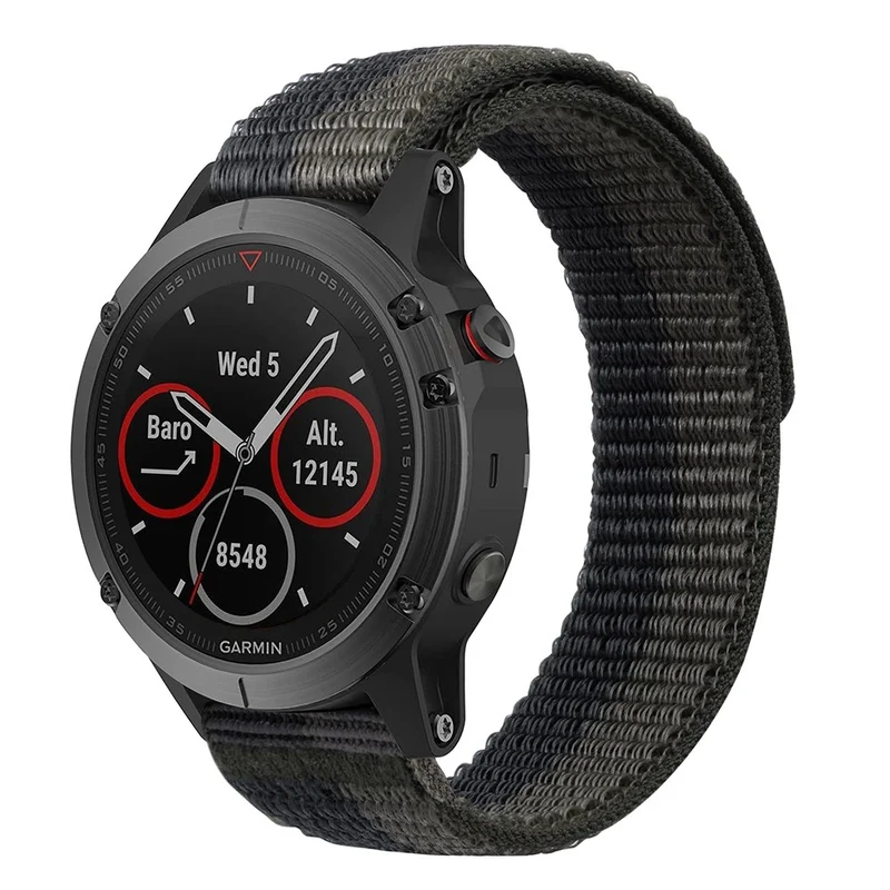 26mm nylon stitching style strap for Garmin watch - Blue / Black
