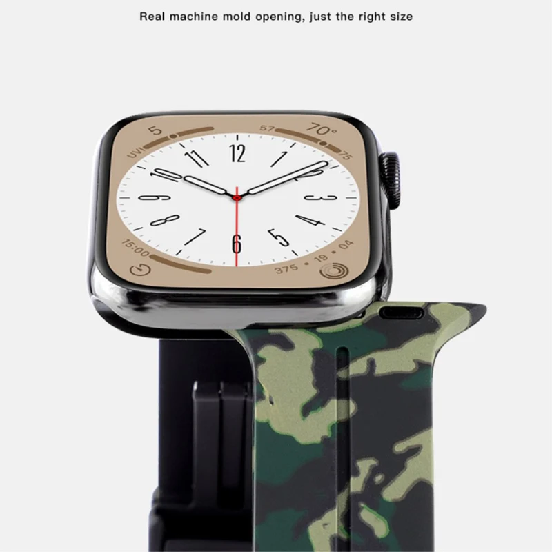 Apple Watch Series 8 (41mm) stealthly camo style silicone strap - Army Green