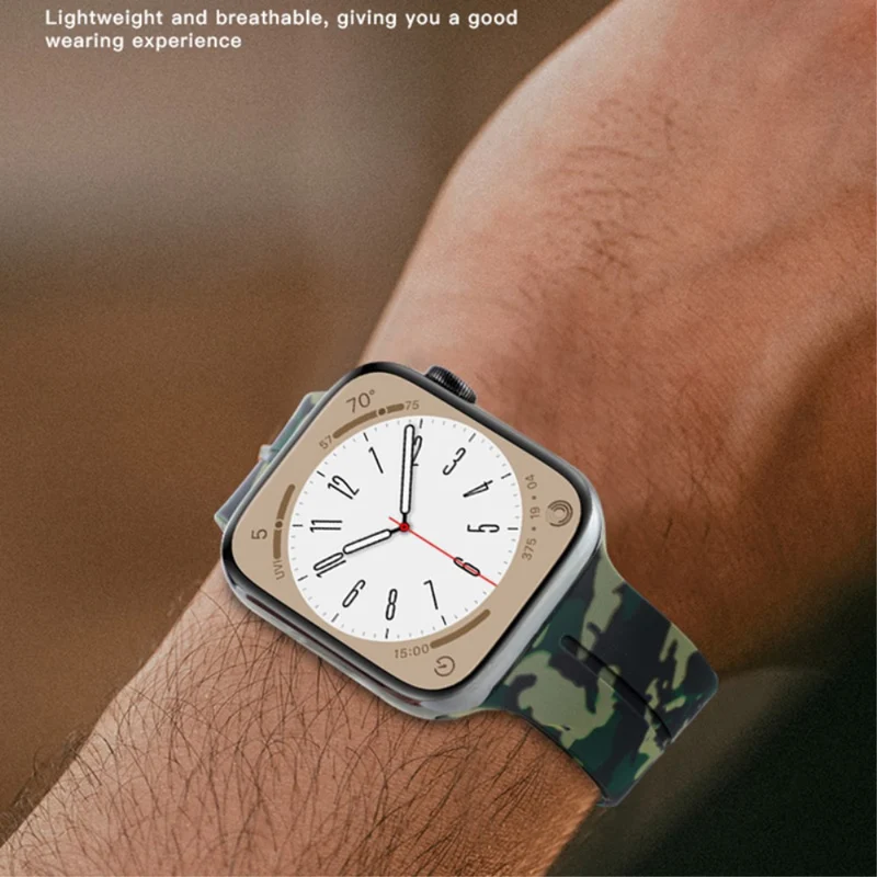 Apple Watch Series 8 (41mm) stealthly camo style silicone strap - Army Green