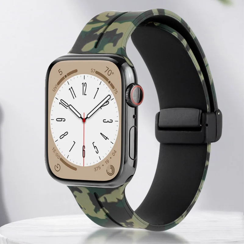 Apple Watch Series 8 (41mm) stealthly camo style silicone strap - Army Green
