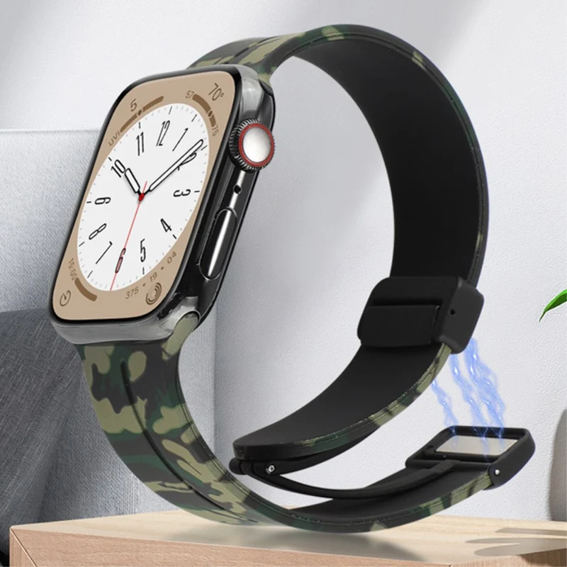 Apple Watch Series 8 (41mm) stealthly camo style silicone strap - Army Green