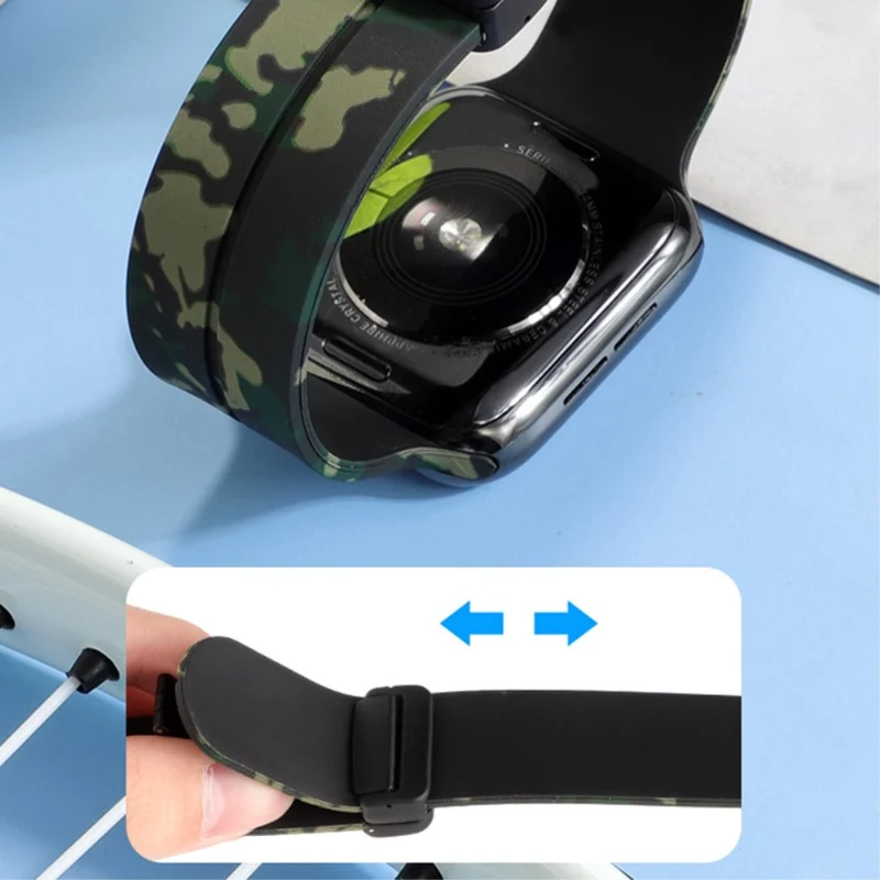 Apple Watch Series 8 (41mm) stealthly camo style silicone strap - Army Green